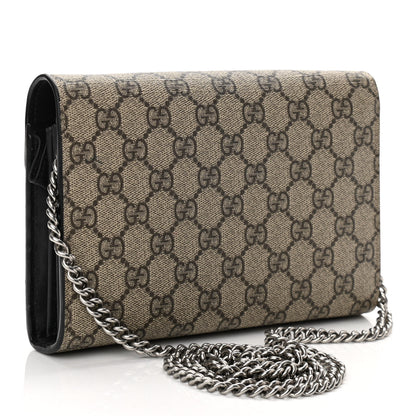 Gucci GG Supreme Monogram Mini Dionysus Chain Wallet Beige Black 3 of 11