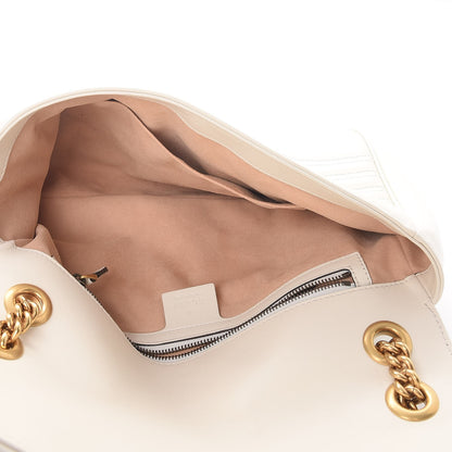 Gucci Calfskin Matelasse Medium GG Marmont Shoulder Bag White 5 of 9
