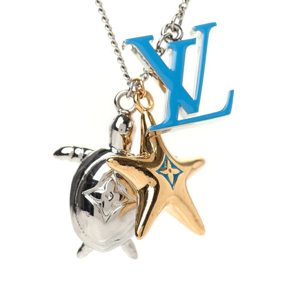 Louis Vuitton Lacquer Crystal Aquatics Necklace Silver 6 of 6