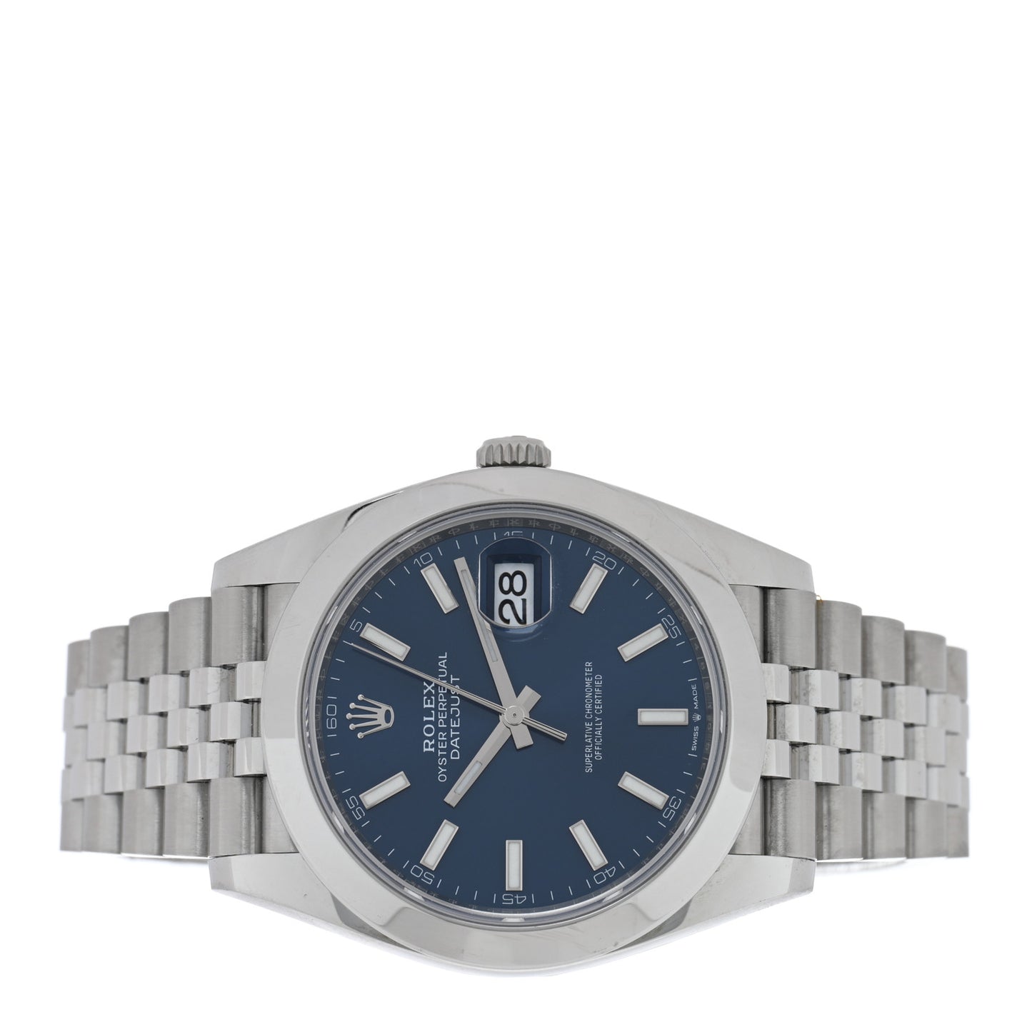 Stainless Steel 41mm Oyster Perpetual Datejust Watch Blue 126300
