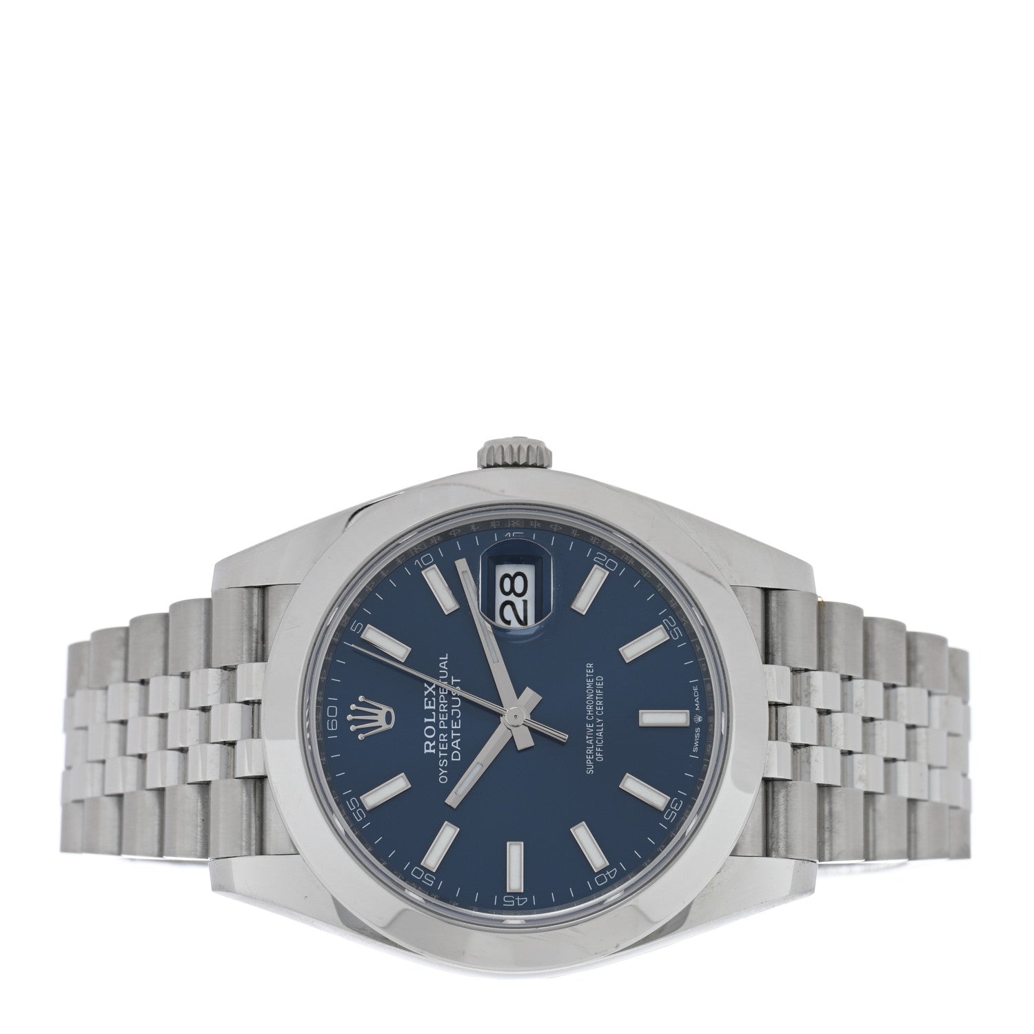 Rolex Stainless Steel 41mm Oyster Perpetual Datejust Watch Blue 126300 2 of 5