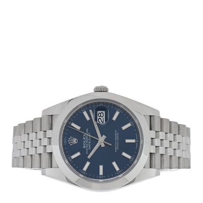 Rolex Stainless Steel 41mm Oyster Perpetual Datejust Watch Blue 126300 2 of 5