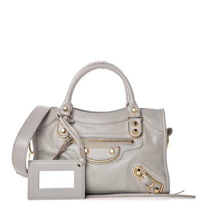 Balenciaga Chevre Gold Metallic Edge Hardware Mini City Gris Glace 1 of 9