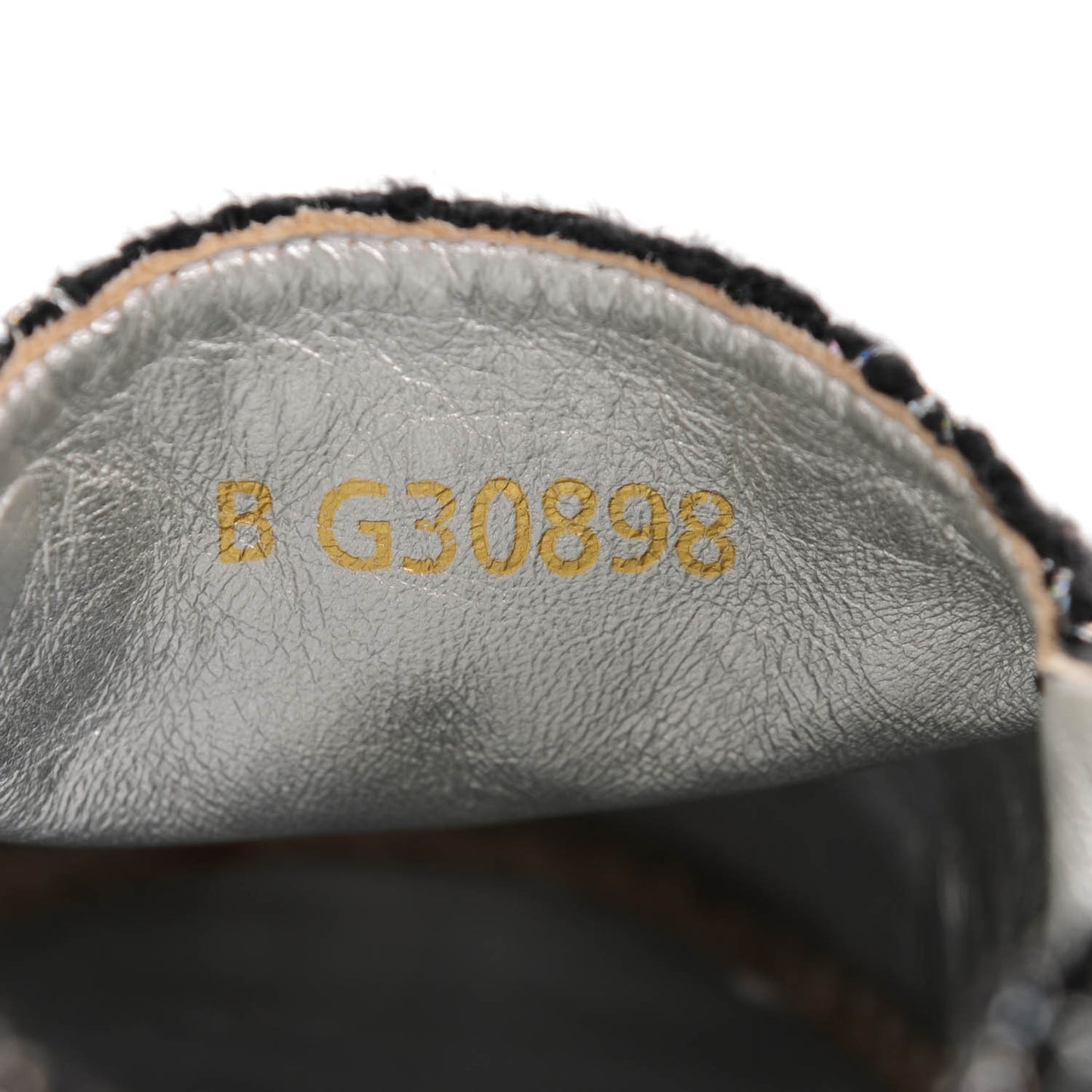 Tweed Lambskin CC Espadrilles 42 Black Silver