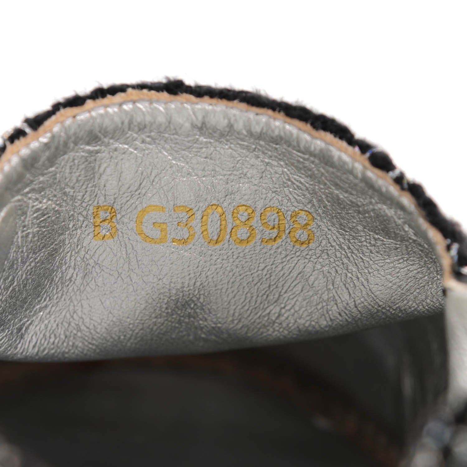 Chanel Tweed Lambskin CC Espadrilles 42 Black Silver 7 of 7