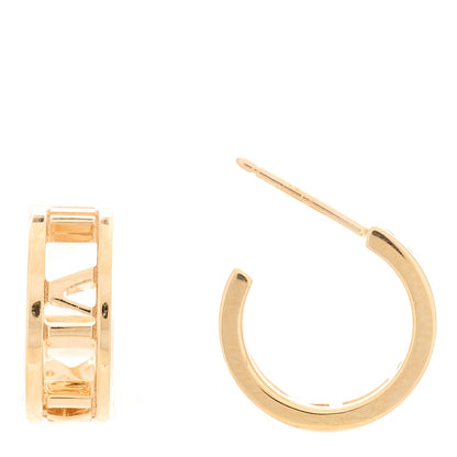 Tiffany 18K Rose Gold Mini Atlas Hoop Earrings 1 of 5