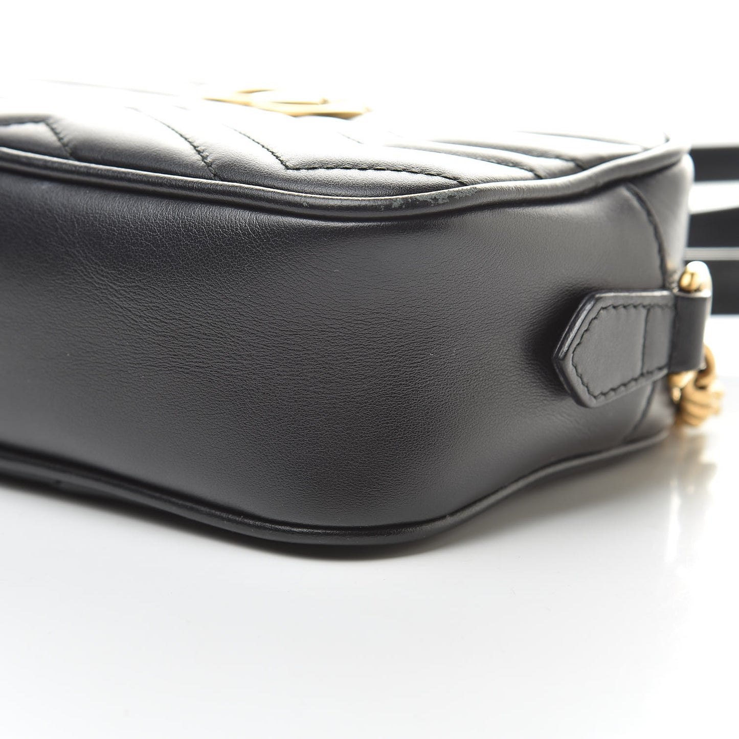 Calfskin Matelasse Mini GG Marmont Chain Shoulder Bag Black