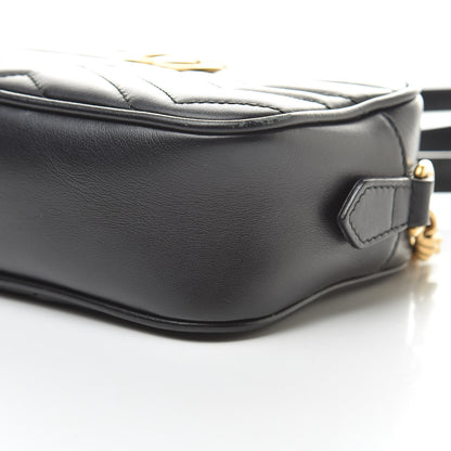 Gucci Calfskin Matelasse Mini GG Marmont Chain Shoulder Bag Black 10 of 16