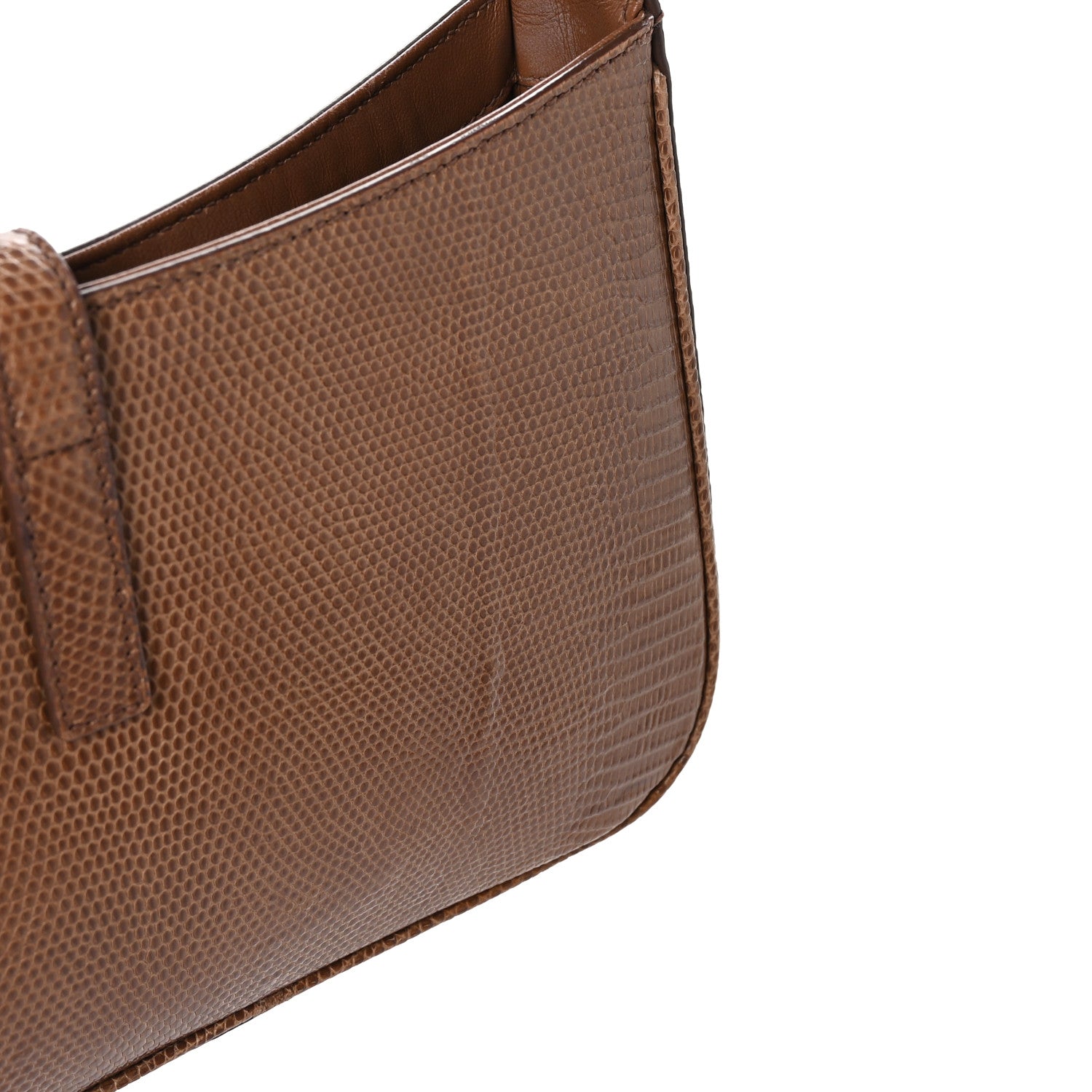 Saint Laurent Calfskin Lizard Embossed LE 5 A 7 Hobo Brown 10 of 11