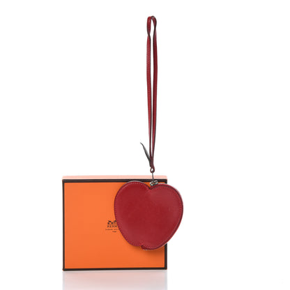 Hermes Tadelakt Tutti Frutti Pomme Coin Purse Wristlet Rouge Vif 6 of 6