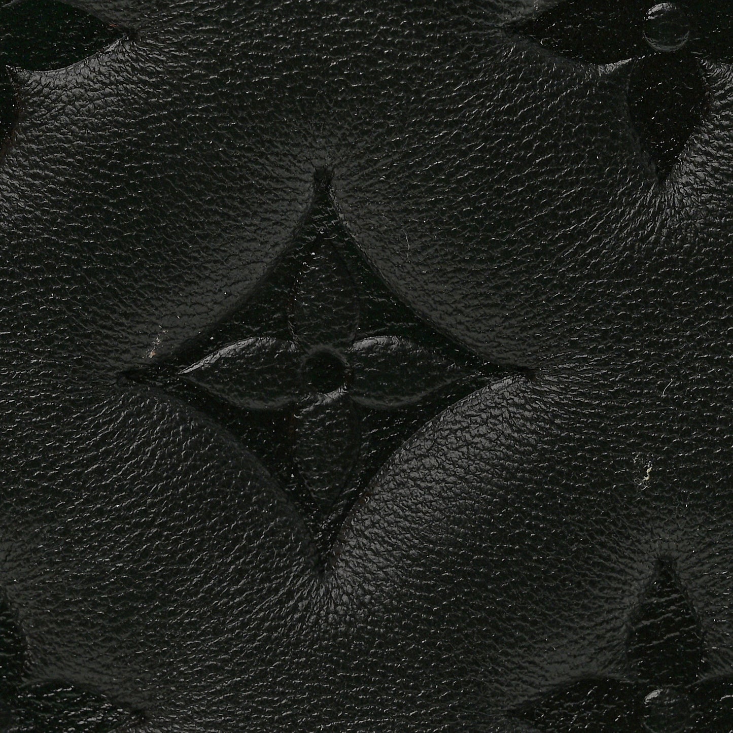 Lambskin Embossed Monogram Pochette Coussin Black