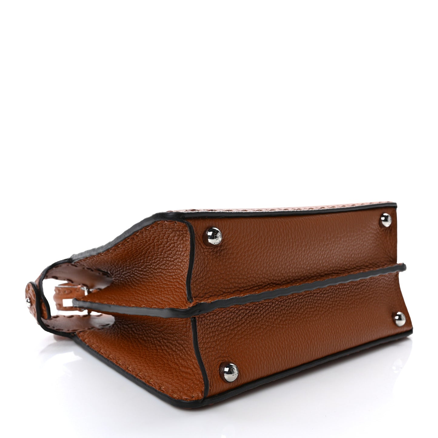 Cuoio Roma Sellerissima Nappa Sintetica Tape Stitch Small Peekaboo I SEE U Satchel Brandy