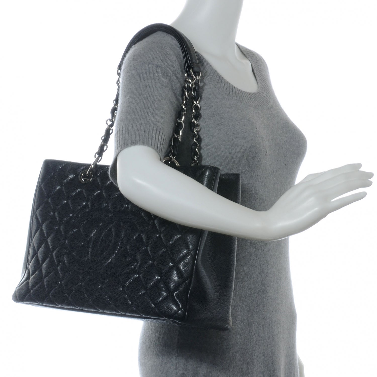 Chanel Caviar Grand Shopping Tote GST Black 2 of 7