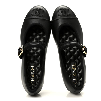 Chanel Lambskin Mary Jane Flats 37 Black 2 of 9