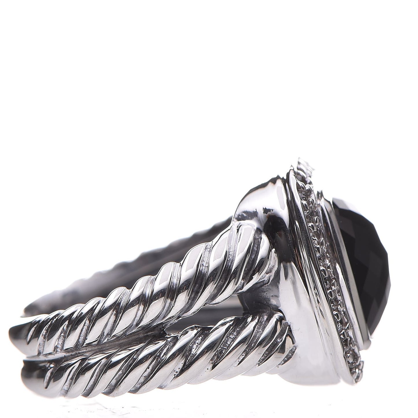 Sterling Silver Diamond Black Onyx 11mm Albion Ring 54 7