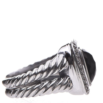 David Yurman Sterling Silver Diamond Black Onyx 11mm Albion Ring 54 7 5 of 6