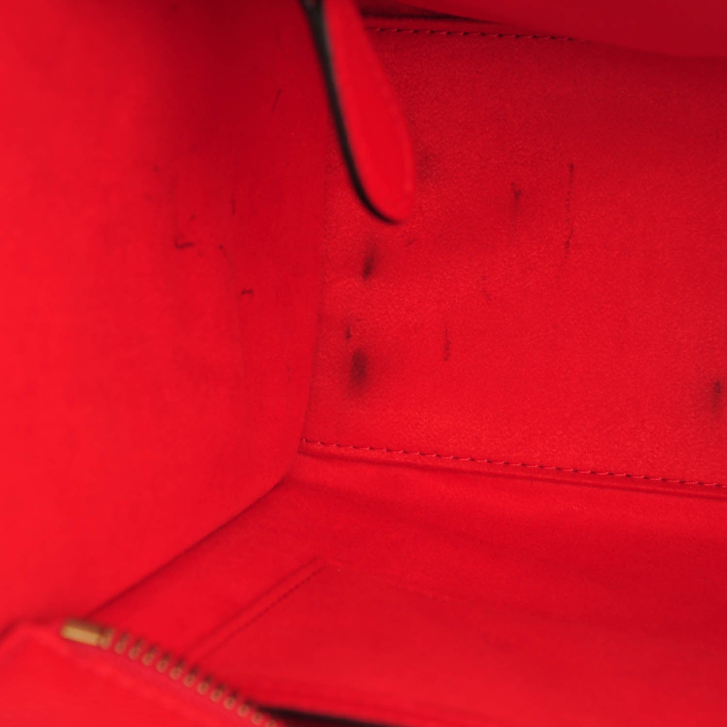 Celine Drummed Calfskin Micro Luggage Coquelicot 8 of 8