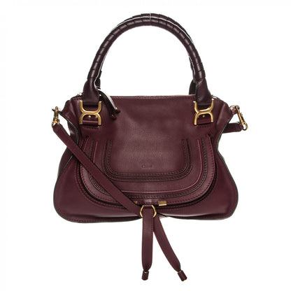 Chloe Calfskin Medium Marcie Satchel Wine Purple 1 of 9