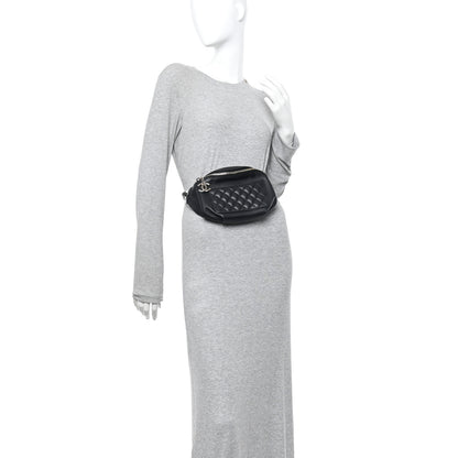 Chanel Lambskin Quilted Waist Bag Fanny Pack Black 2 of 11