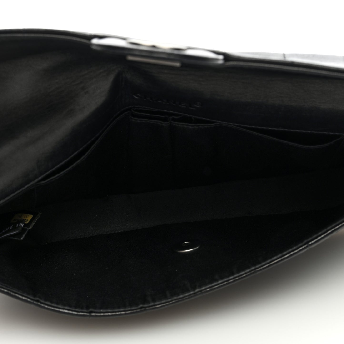Lambskin East West Chocolate Bar Flap Black