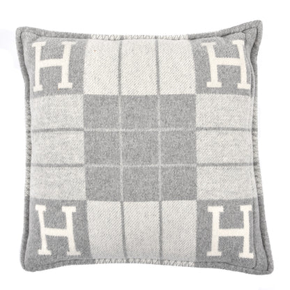 Hermes Wool Cashmere Avalon III Pillow PM Ecru Gris Clair 2 of 3