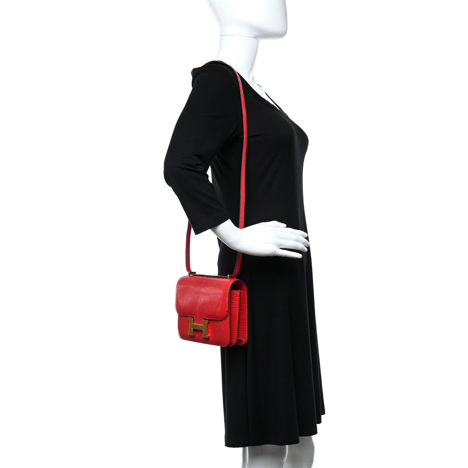 Hermes Lizard Constance 18 Rouge Moyen 2 of 9