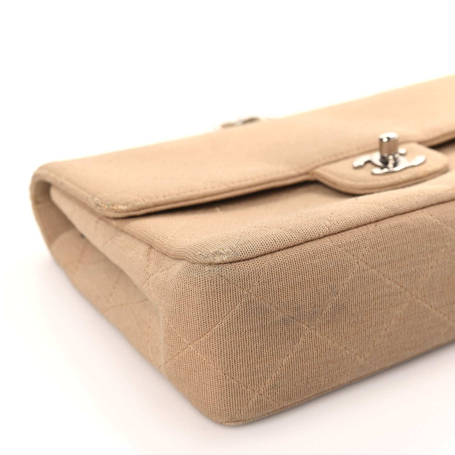 Chanel Jersey Quilted Medium Single Flap Beige 8 of 12