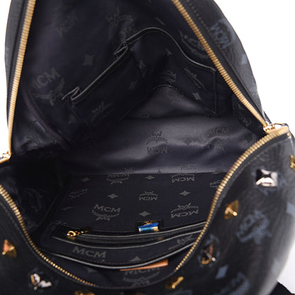 MCM Visetos Studded Medium Stark M Backpack Black 4 of 9