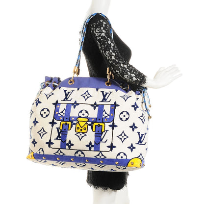 Louis Vuitton Cotton Monogram Eponge Cabas Blue 2 of 7