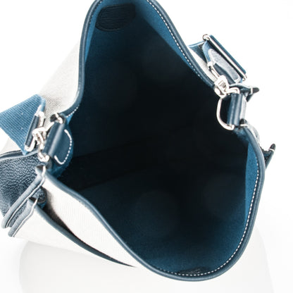 Hermes Toile Taurillon Clemence Evelyne III GM Bleu de Prusse 5 of 8