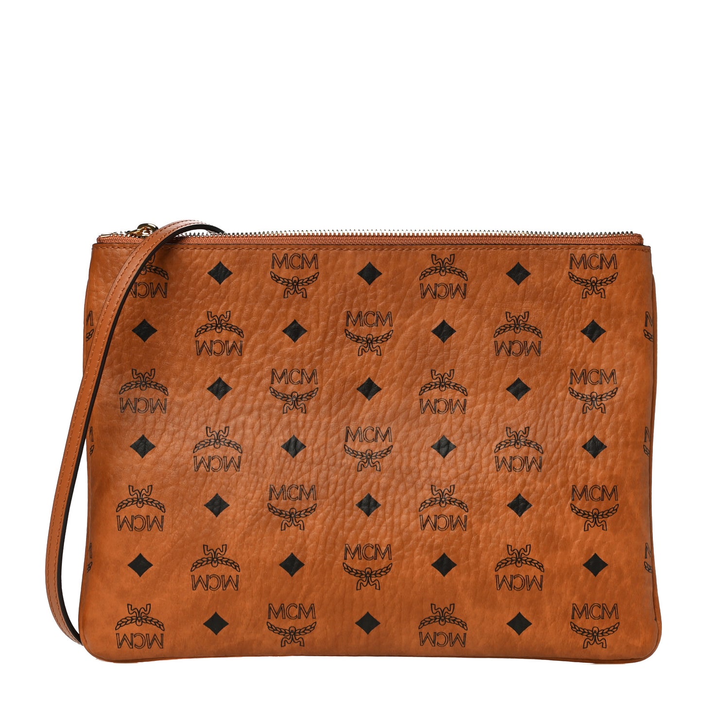 Visetos Medium Crossbody Pouch Cognac