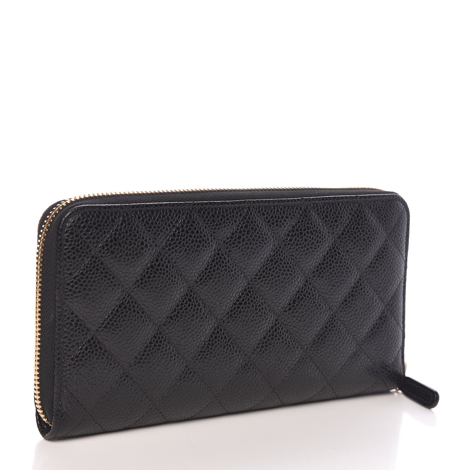 Chanel Caviar Quilted Large Gusset Zip Around Wallet Black 3 of 9