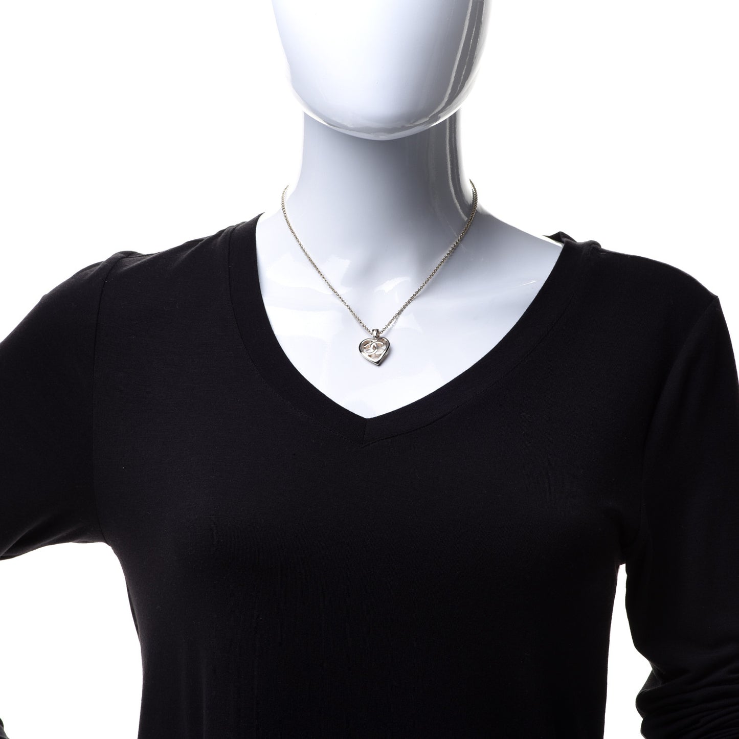 CC Heart Chain Pendant Necklace Gold