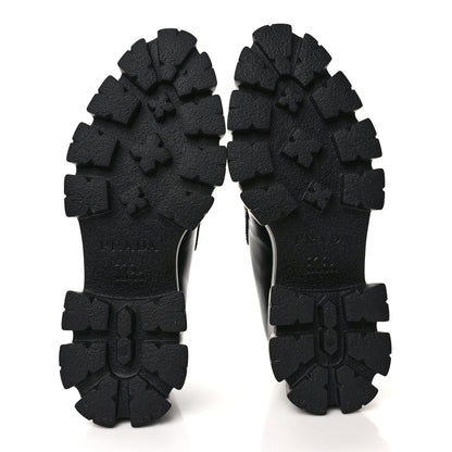 Prada Spazzolato Triangle Logo Monolith Pointy 55mm Loafers 38 Black 6 of 9