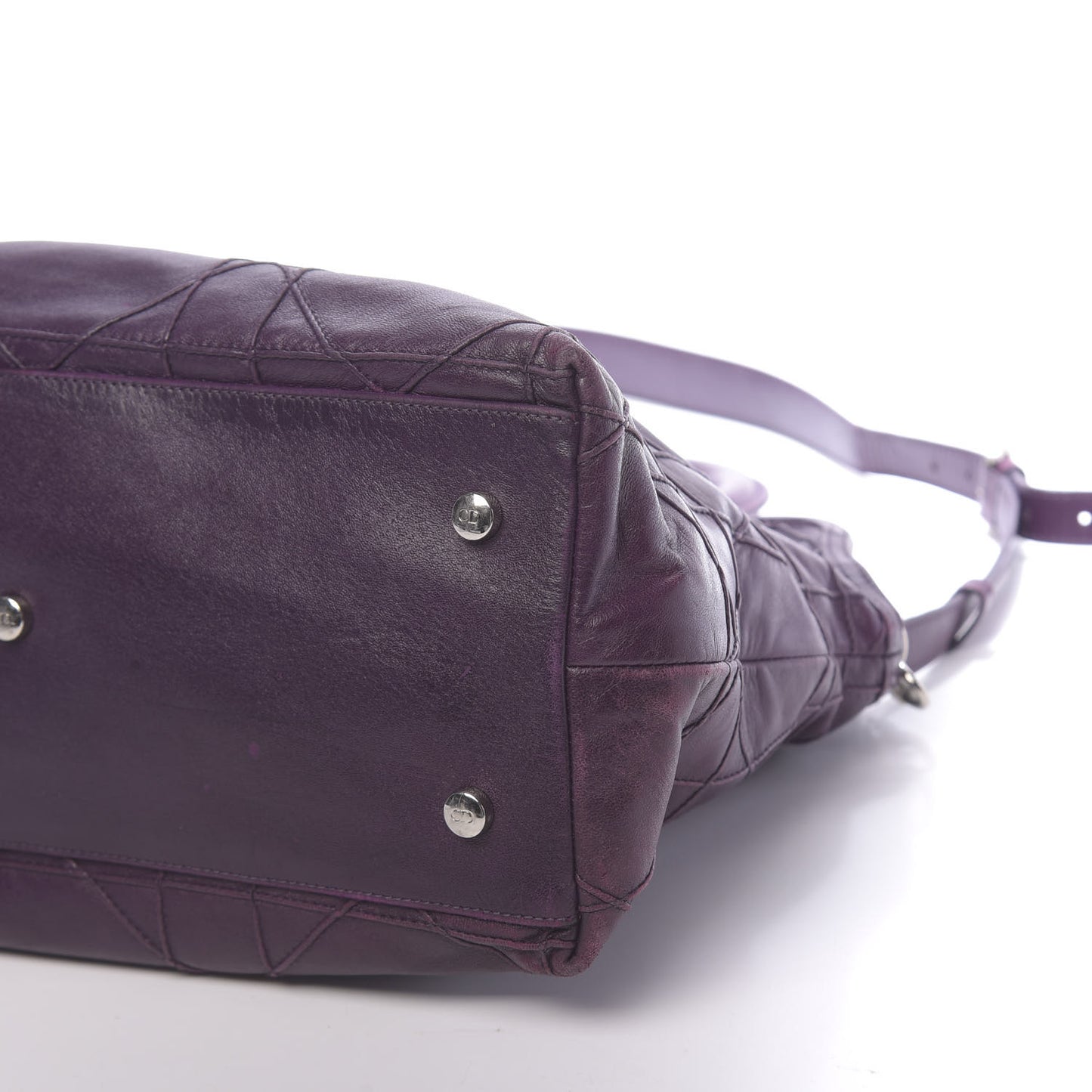 Lambskin Cannage Medium Granville Tote Purple