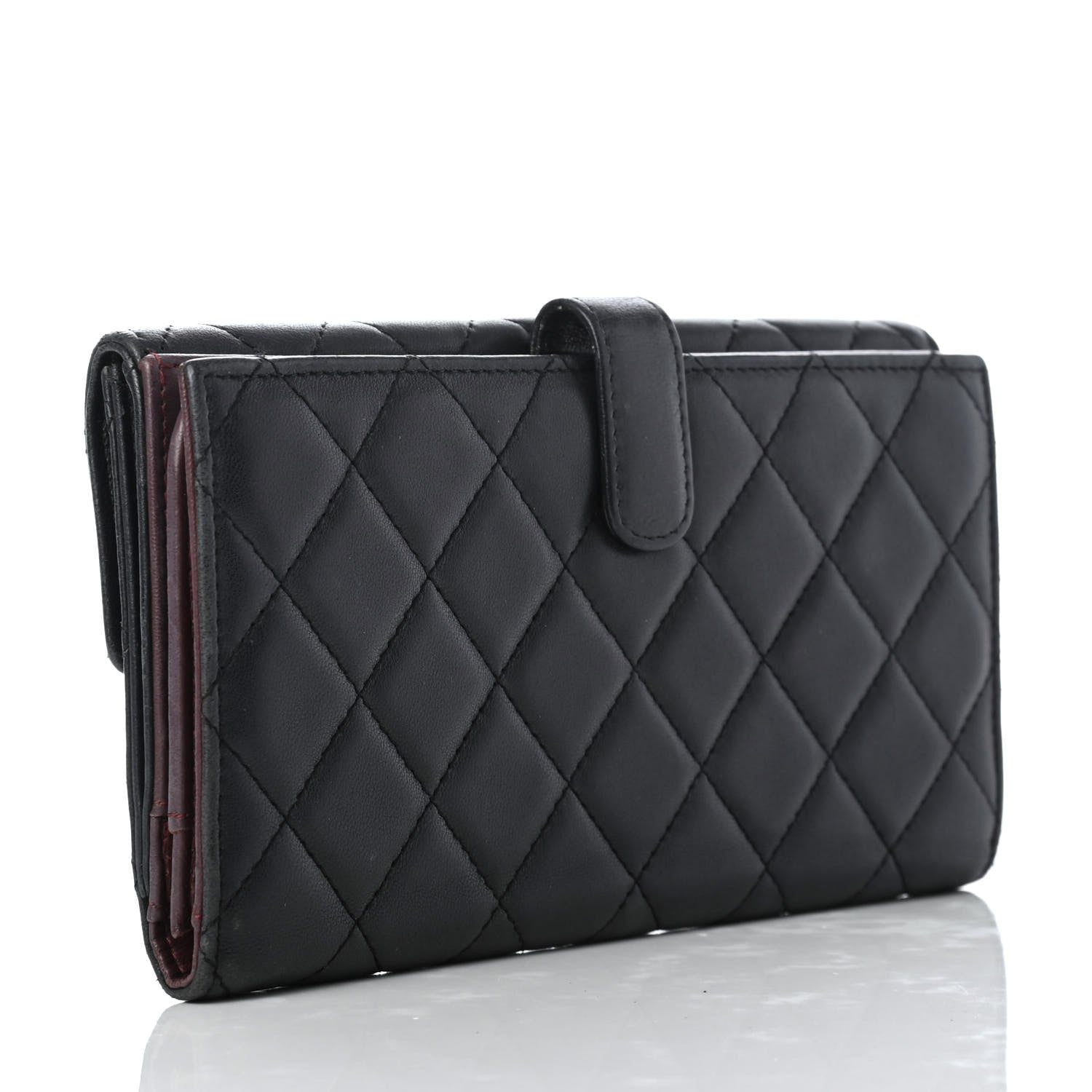 Chanel Lambskin Quilted Long Flap Wallet Black 5 of 23