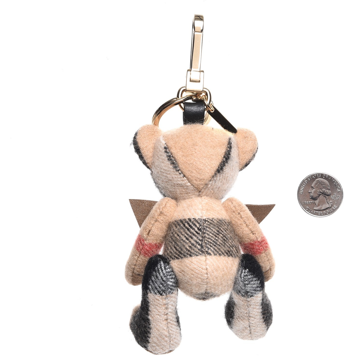 Burberry Cashmere House Check Thomas Bear Bag Charm Camel Gold 2 of 5