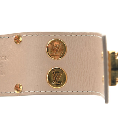 Louis Vuitton Calfskin So LV Cuff Bracelet 17 Beige 7 of 7