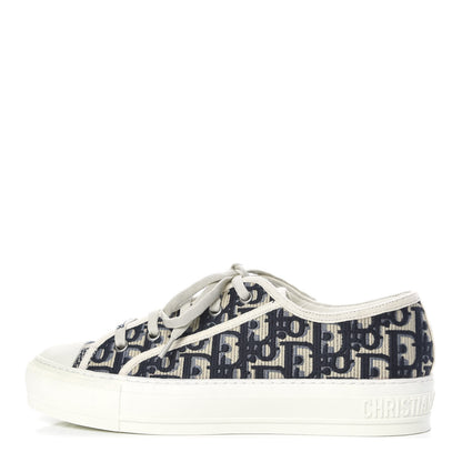 Christian Dior Canvas Oblique Walk'N'Dior Low Top Sneakers 38.5 Deep Blue 1 of 7