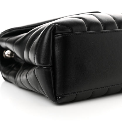 Saint Laurent Calfskin Y Quilted Monogram Small Loulou Chain Satchel Black 9 of 14