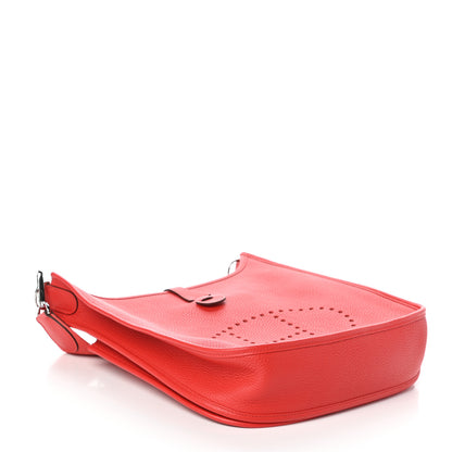 Hermes Taurillon Clemence Evelyne III PM Rouge Tomate 4 of 10