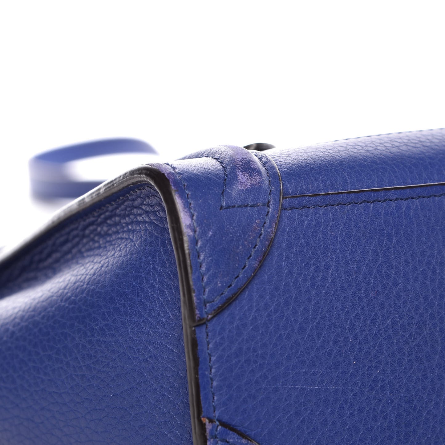 Drummed Calfskin Nano Luggage Indigo