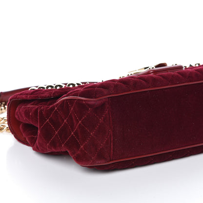 Dolce & Gabbana Velvet Watersnake Embellished Lucia Shoulder Bag Dark Purple 9 of 10