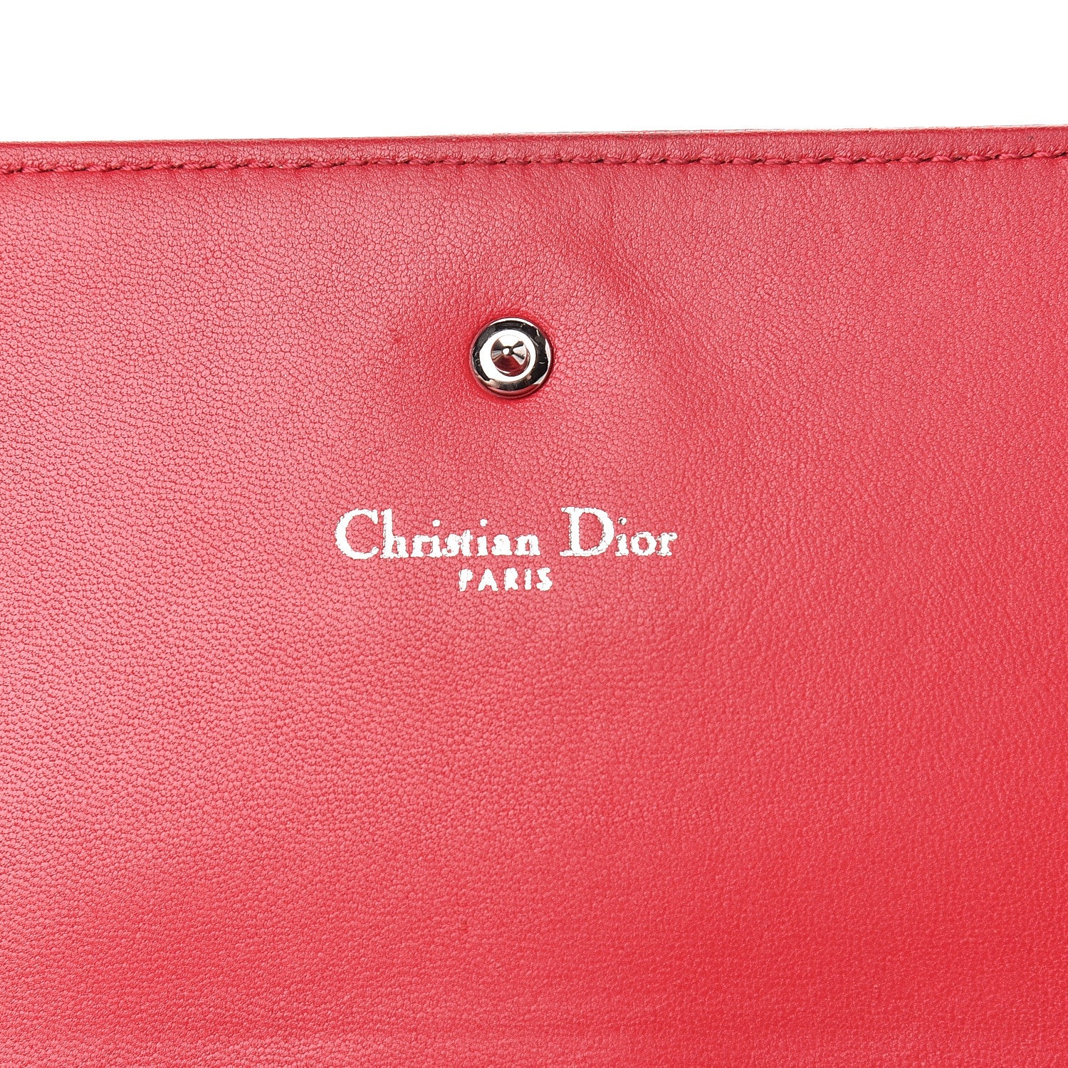 Christian Dior Grained Calfskin Diorama Croisiere Chain Wallet Red 6 of 10