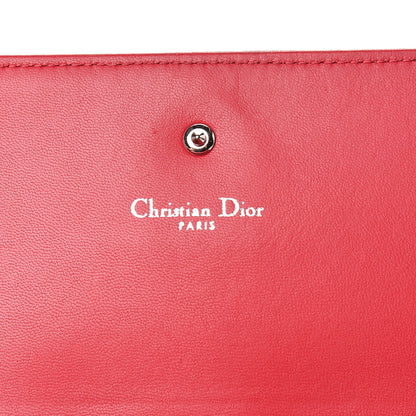 Christian Dior Grained Calfskin Diorama Croisiere Chain Wallet Red 6 of 10