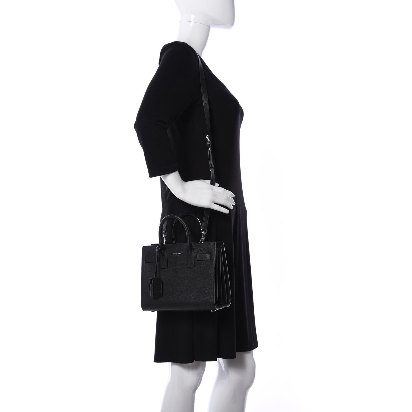 Grained Calfskin Nano Sac De Jour Black