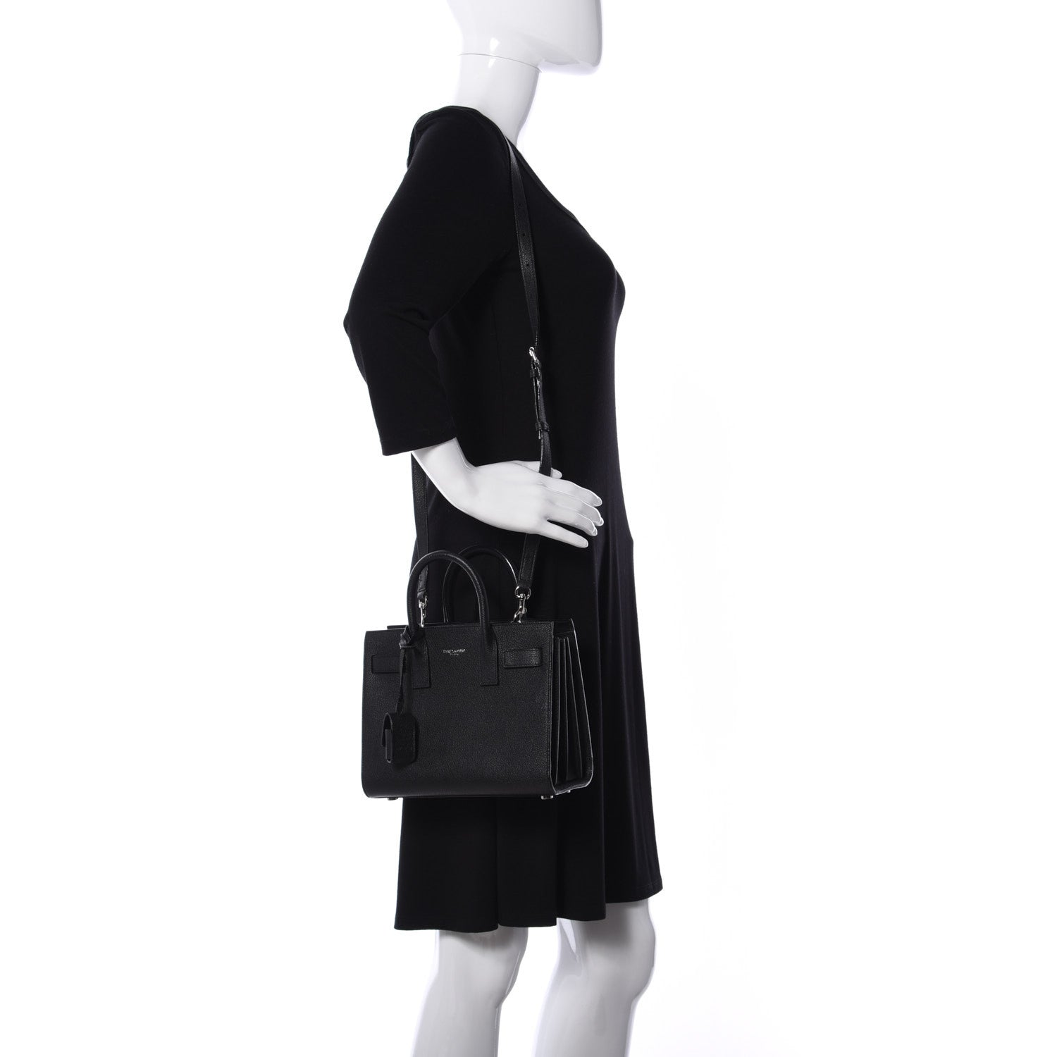 Saint Laurent Grained Calfskin Nano Sac De Jour Black 2 of 9