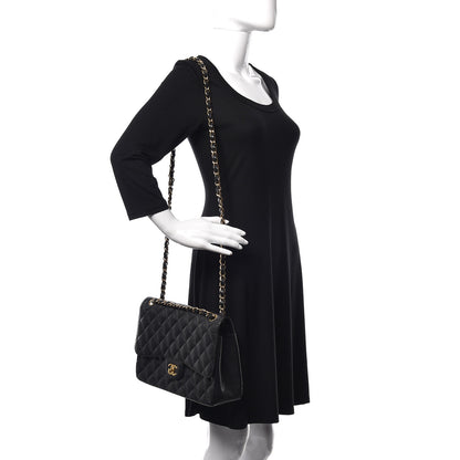 Chanel Caviar Quilted Jumbo Double Flap Black 2 of 17