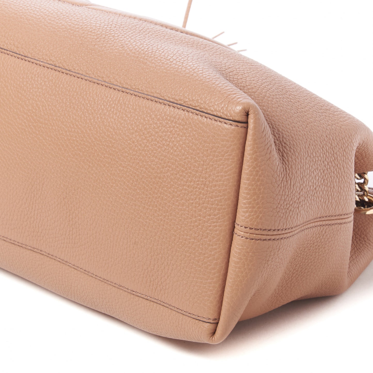 Pebbled Calfskin Medium Soho Chain Shoulder Bag Camelia