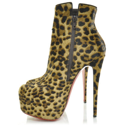 Christian Louboutin Calf Hair Leopard Print Daf Booty 160 Ankle Boots 38 4 of 8